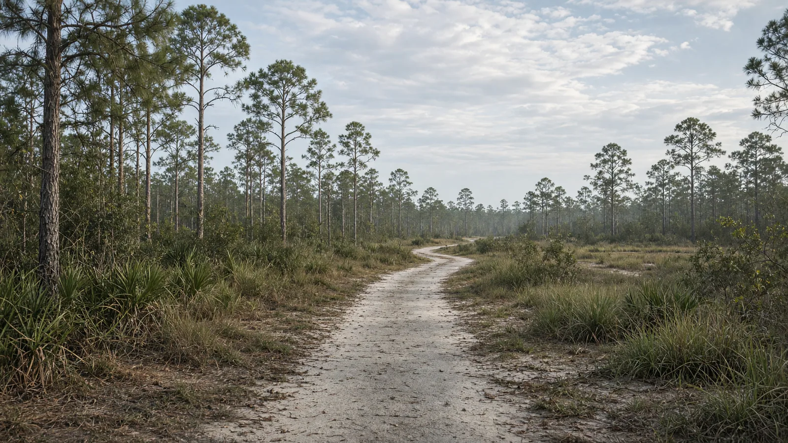 Empty outdoor trail landscape in Suwannee County, Florida