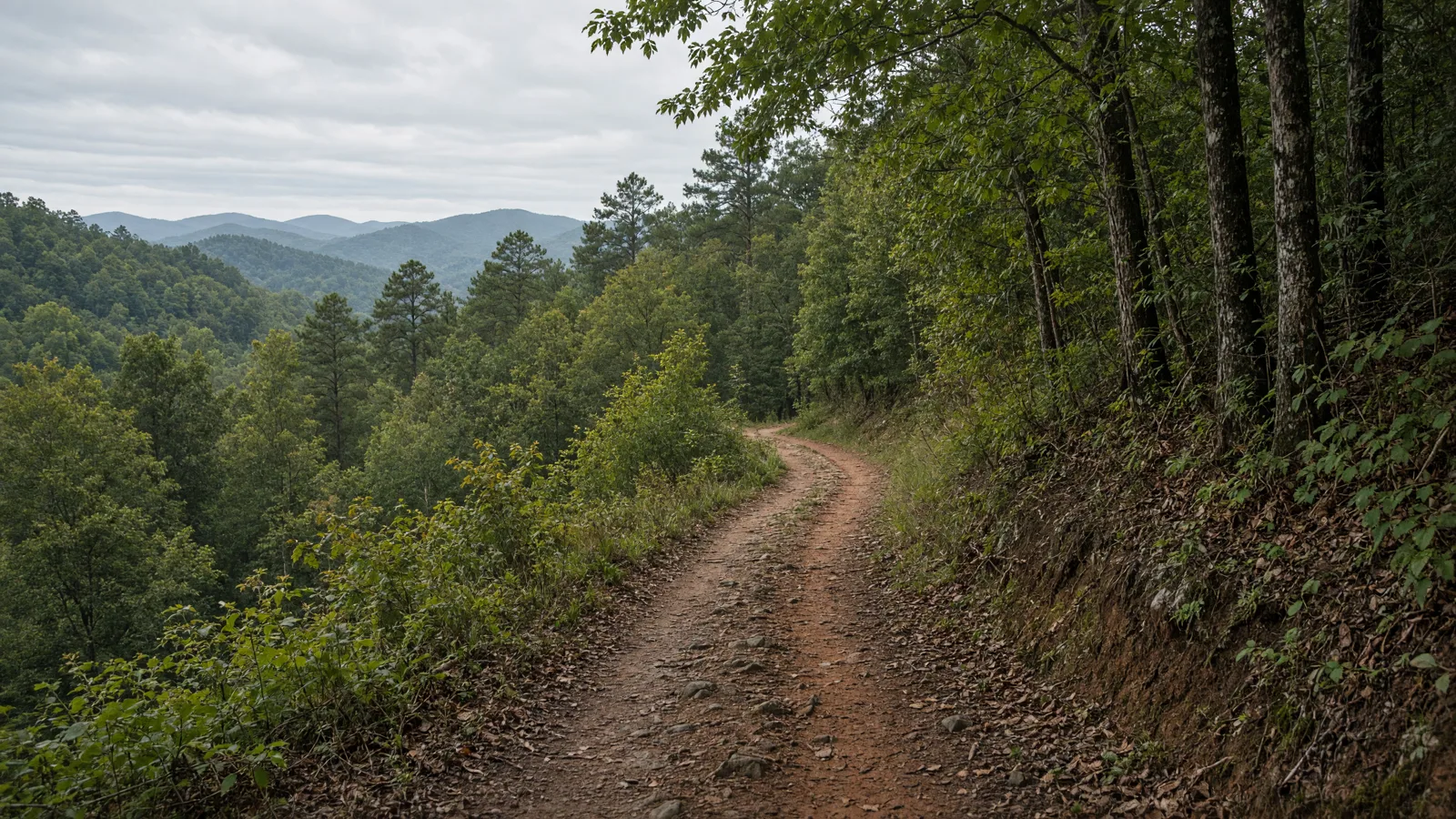 Empty outdoor trail landscape in Barrow County, Georgia