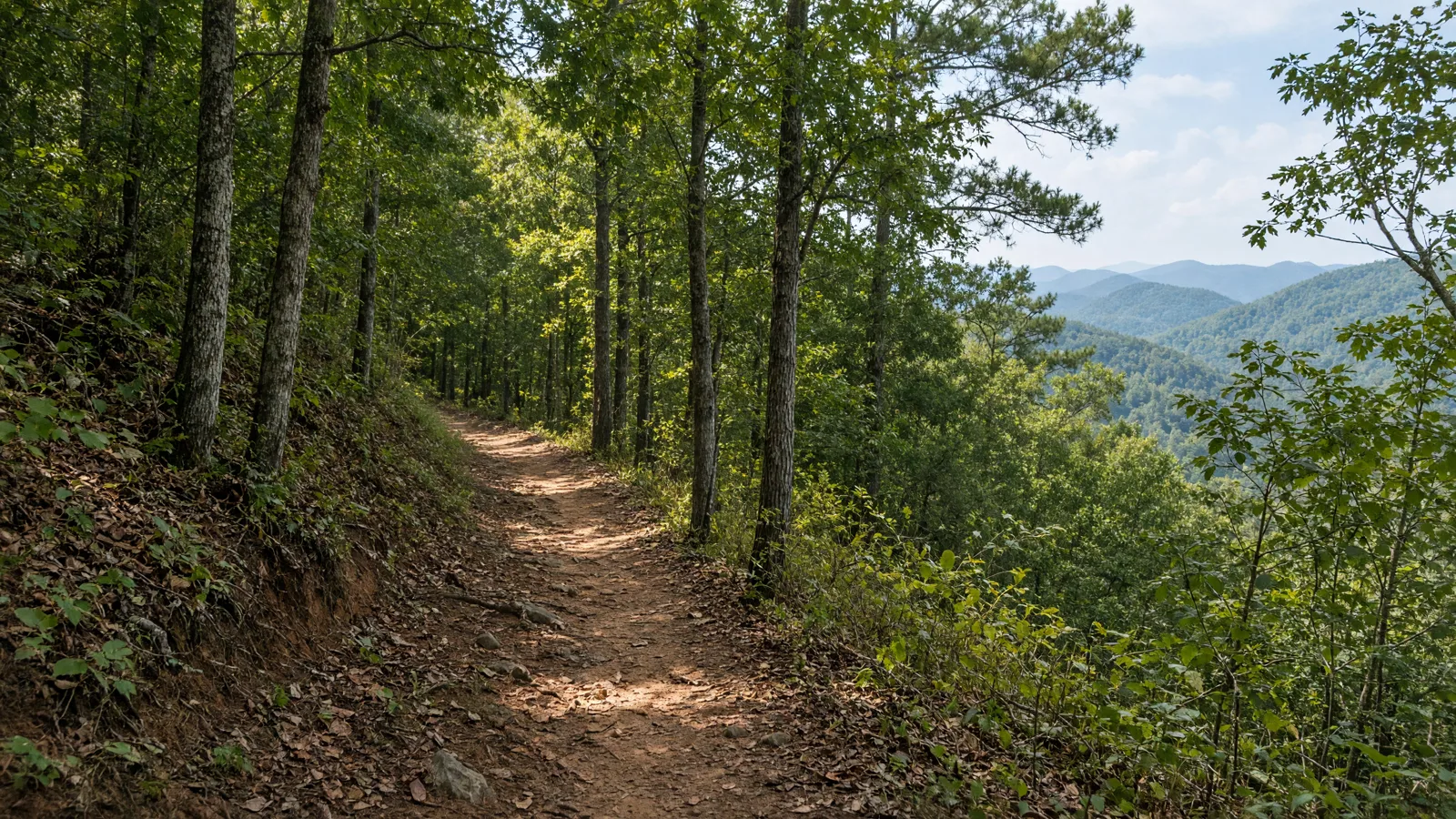 Empty outdoor trail landscape in Cherokee County, Georgia