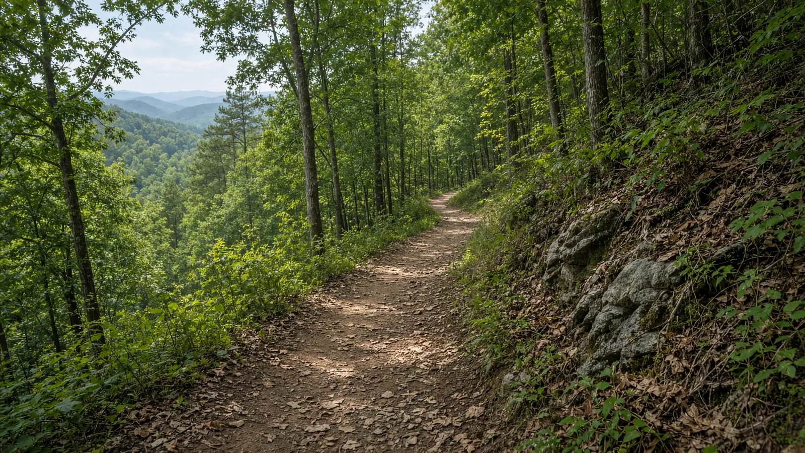 Empty outdoor trail landscape in Dade County, Georgia