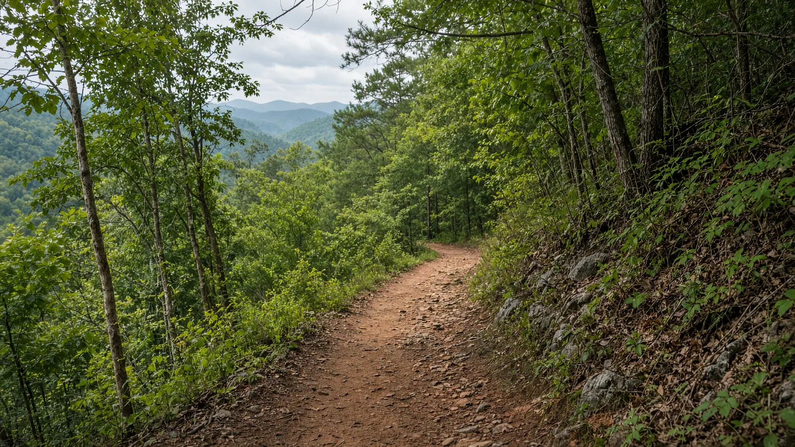 Empty outdoor trail landscape in Hall County, Georgia
