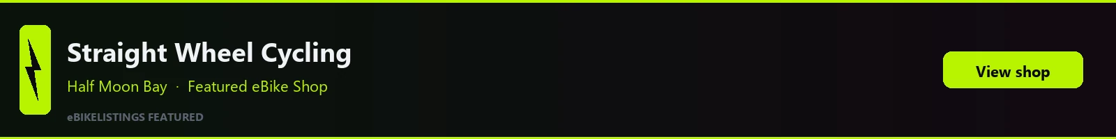 Featured local eBike shop banner: Straight Wheel Cycling