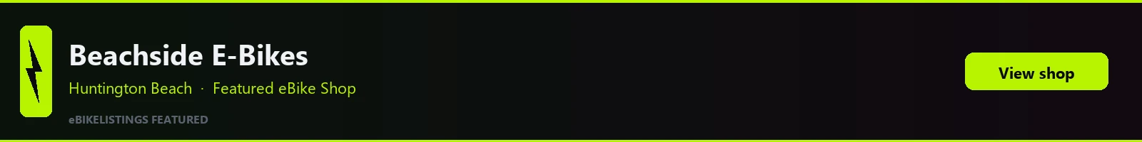 Featured local eBike shop banner: Beachside E-Bikes | Delivery | Rentals & Sales