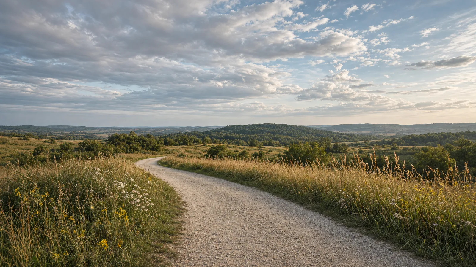 Empty outdoor trail landscape in Adams County, Illinois