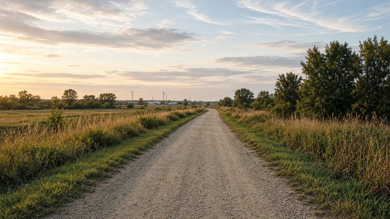 Empty outdoor trail landscape in Champaign County, Illinois