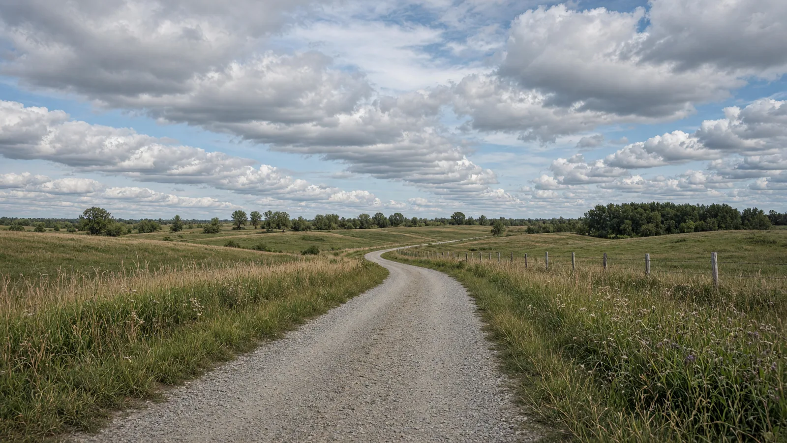 Empty outdoor trail landscape in Christian County, Illinois