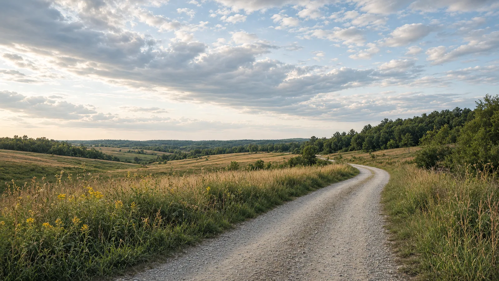 Empty outdoor trail landscape in Crawford County, Illinois