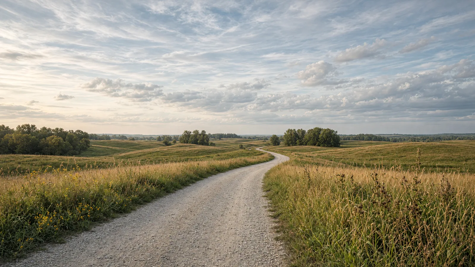 Empty outdoor trail landscape in De Witt County, Illinois