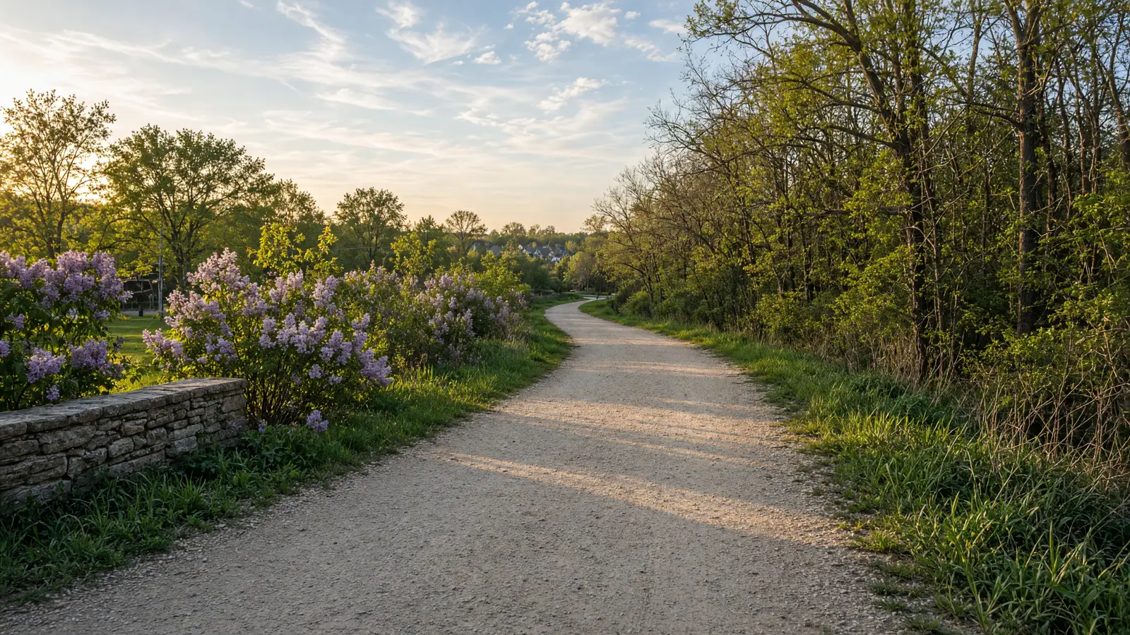 Empty outdoor trail landscape in Dupage County, Illinois