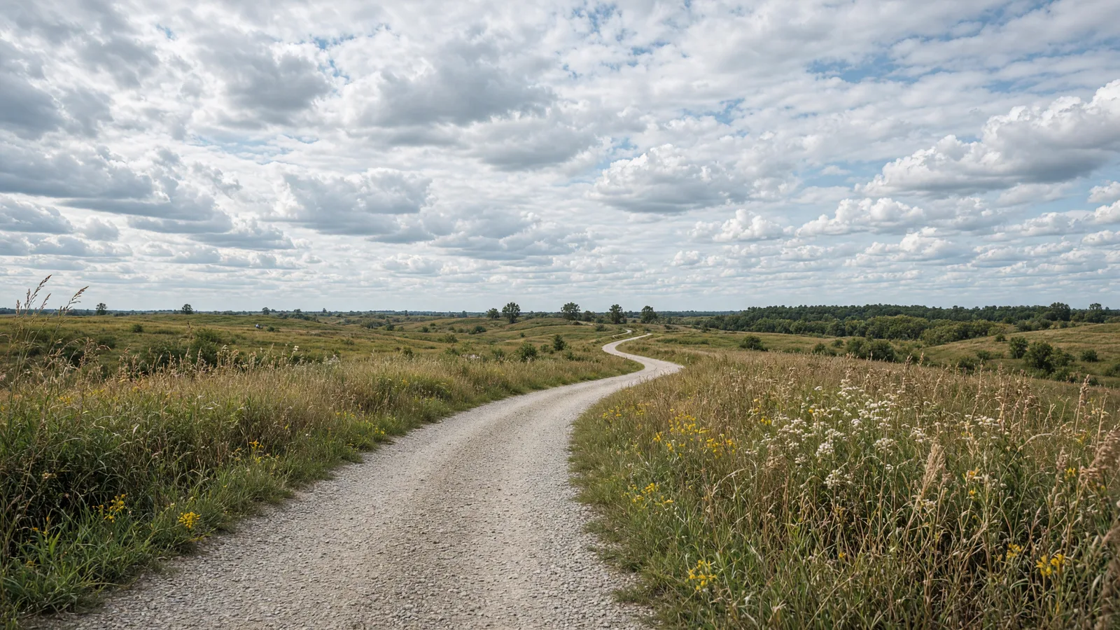Empty outdoor trail landscape in Grundy County, Illinois