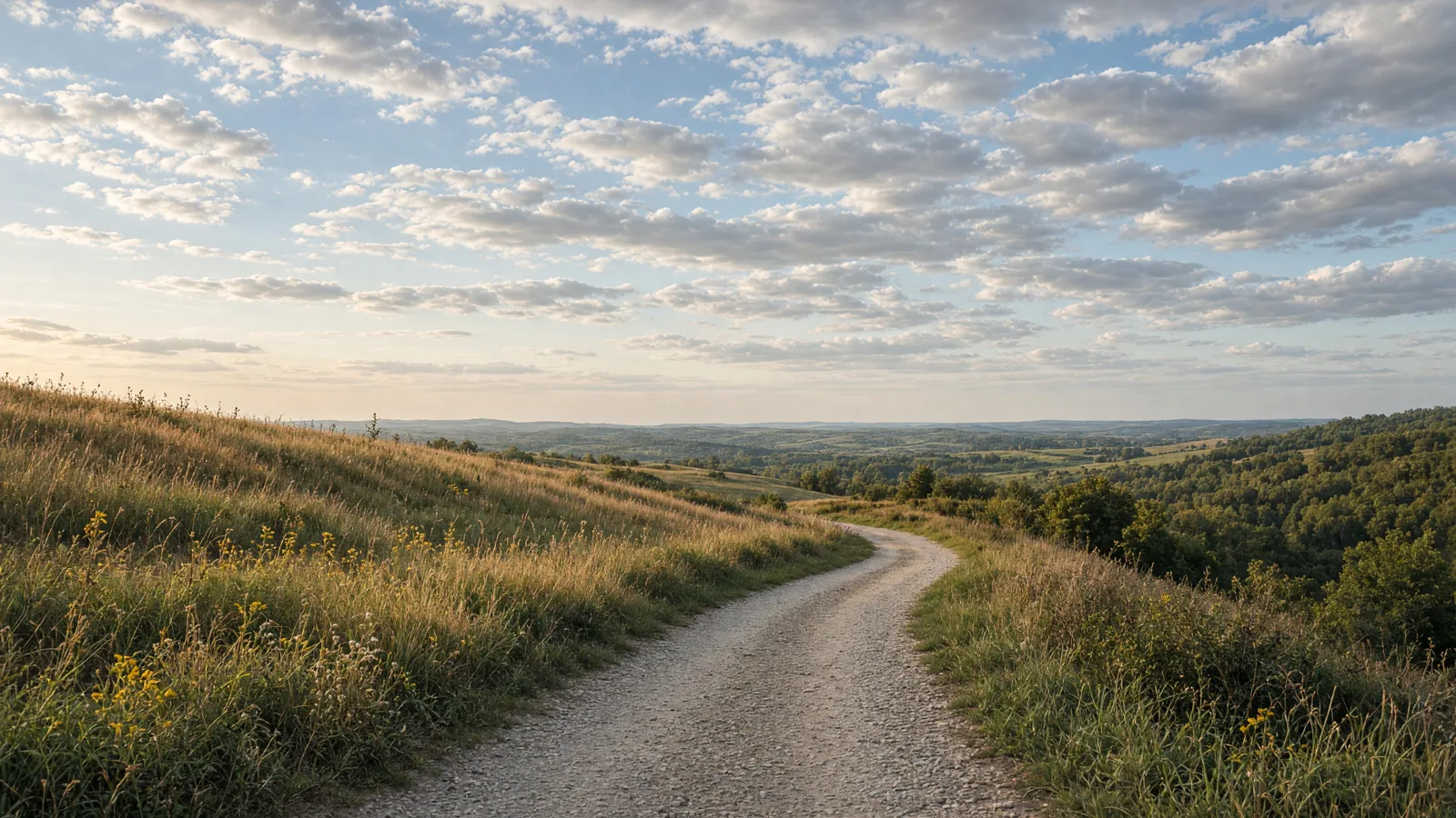 Empty outdoor trail landscape in Hancock County, Illinois