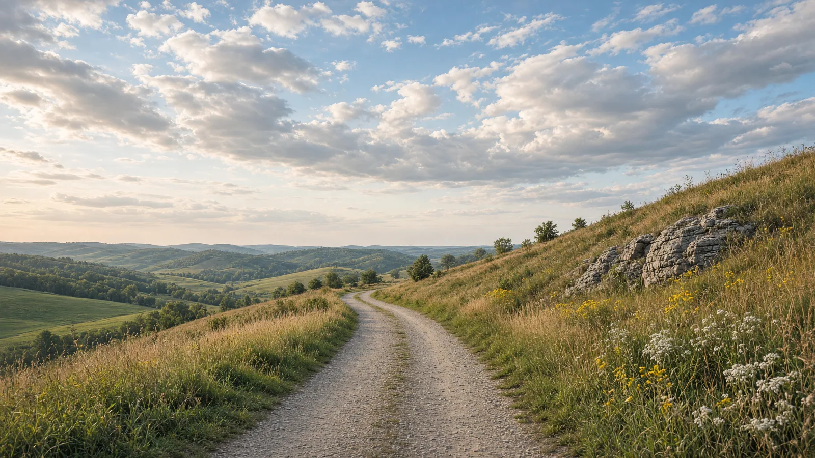 Empty outdoor trail landscape in Jo Daviess County, Illinois