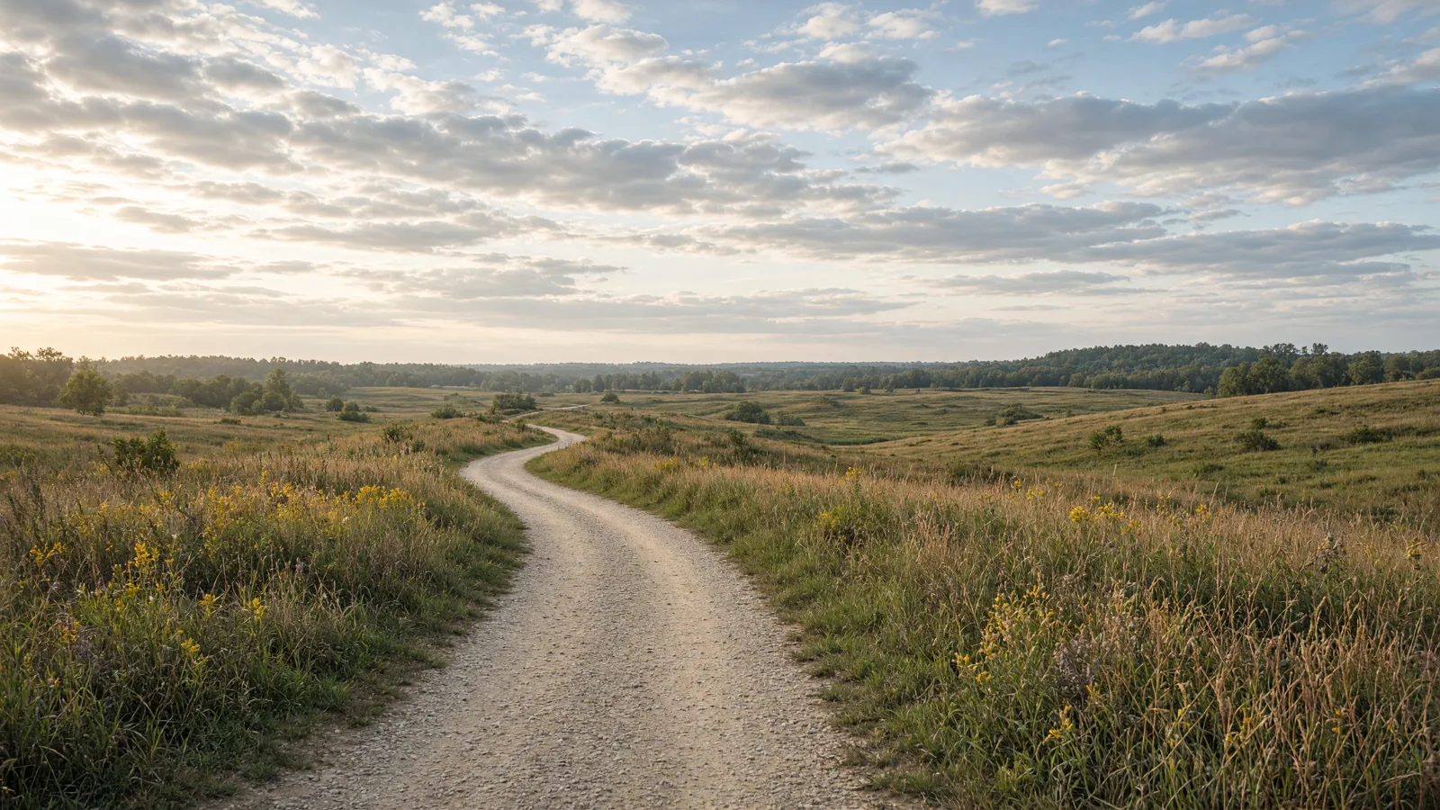 Empty outdoor trail landscape in Kane County, Illinois