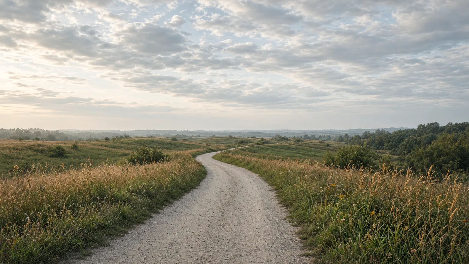 Empty outdoor trail landscape in Kendall County, Illinois