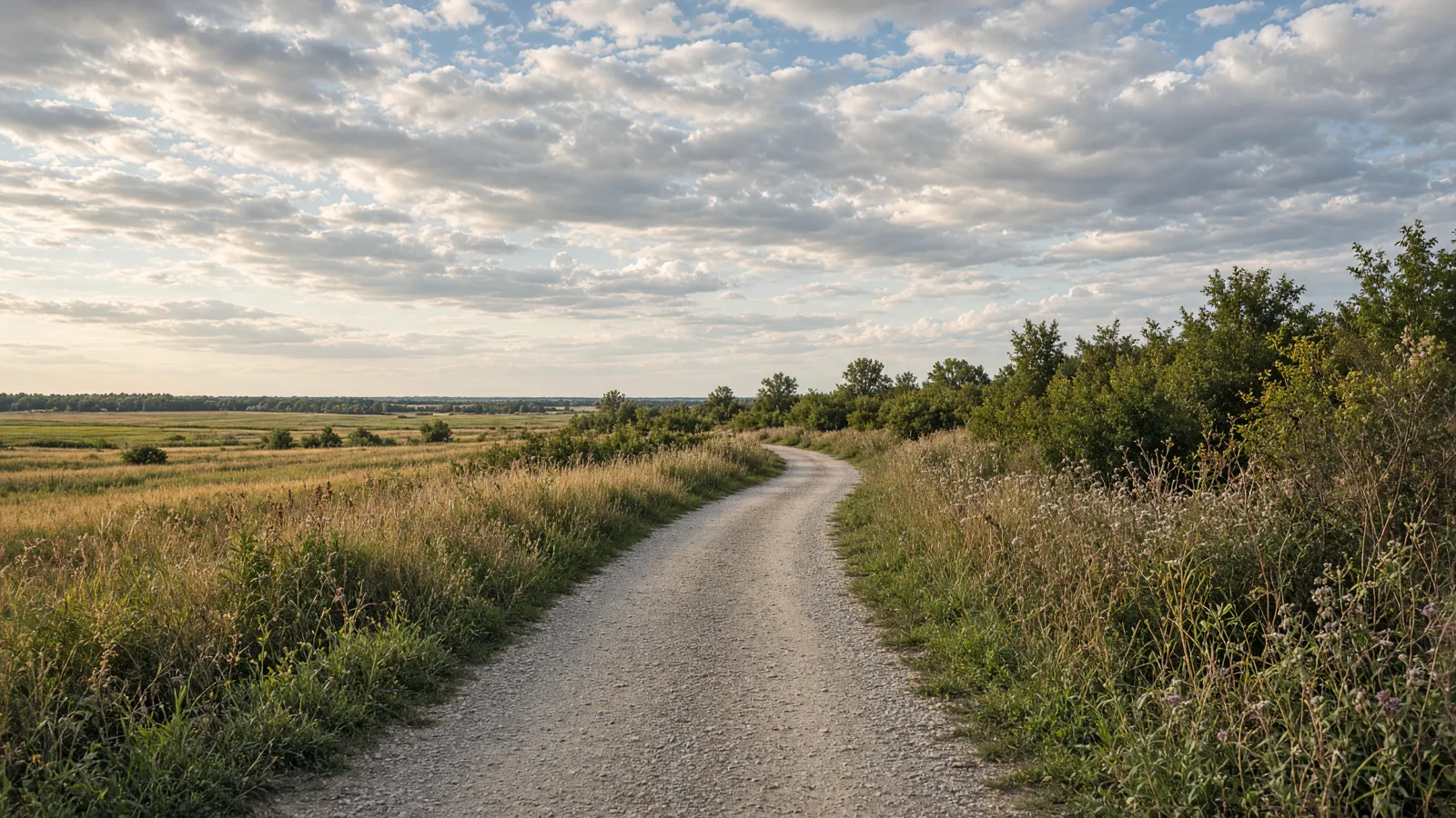 Empty outdoor trail landscape in Logan County, Illinois