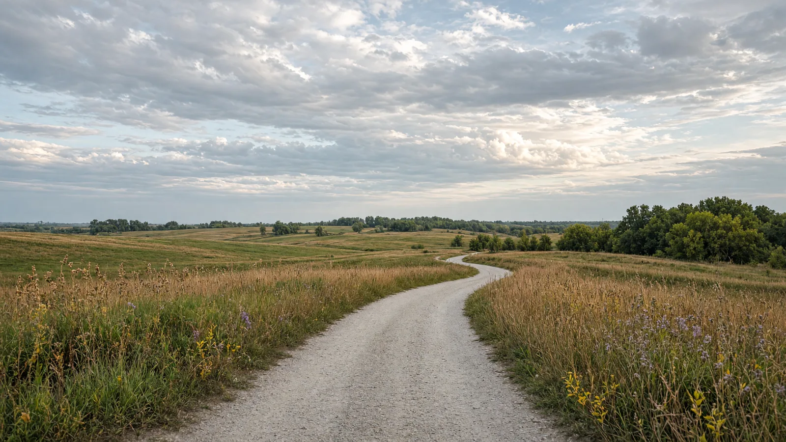 Empty outdoor trail landscape in Macon County, Illinois