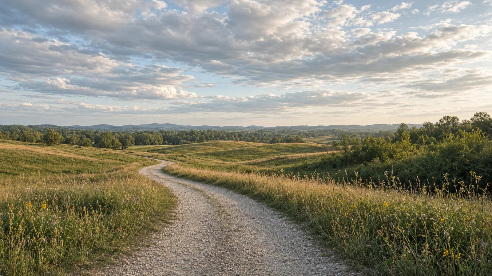 Empty outdoor trail landscape in Madison County, Illinois