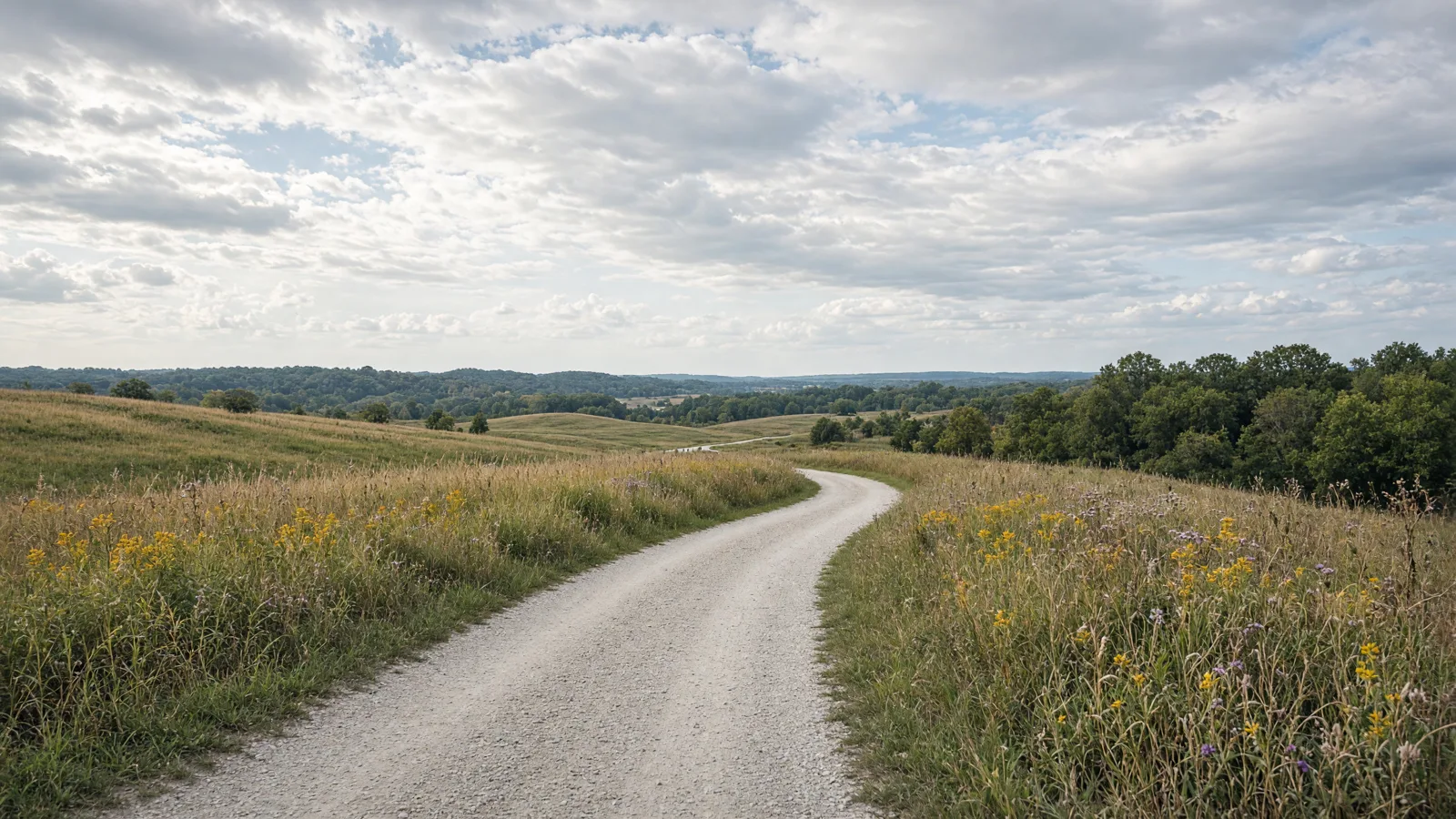 Empty outdoor trail landscape in Mchenry County, Illinois