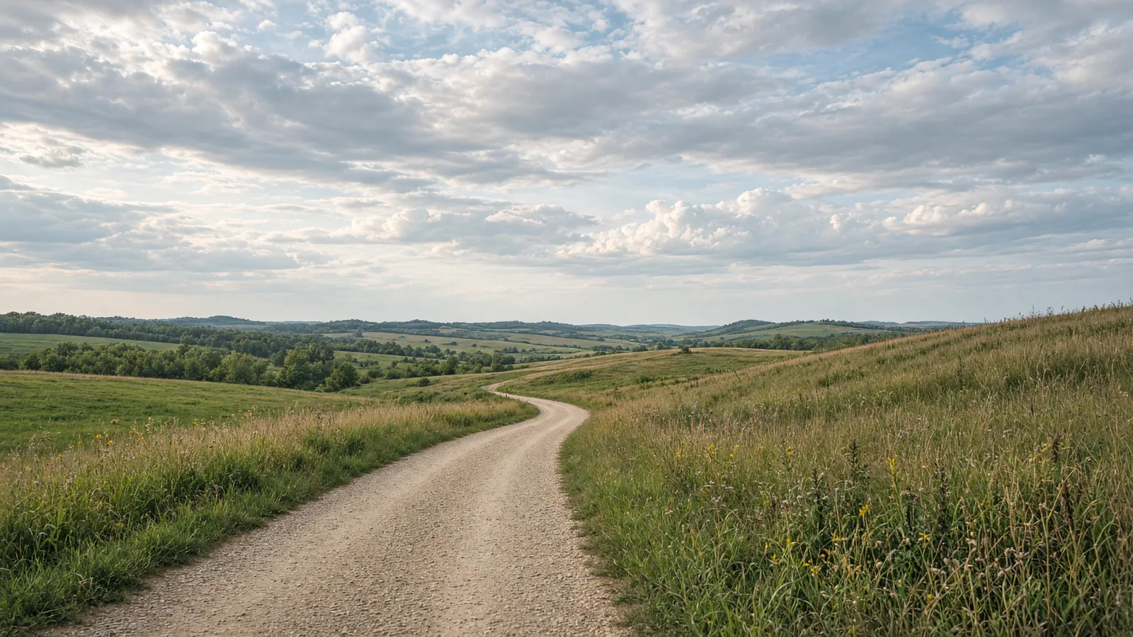 Empty outdoor trail landscape in Mclean County, Illinois