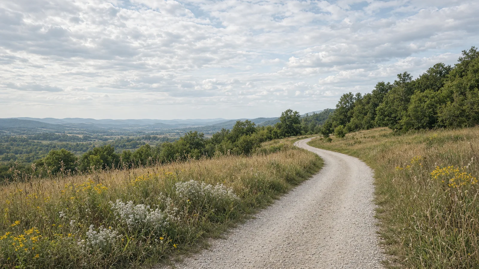 Empty outdoor trail landscape in Rock Island County, Illinois