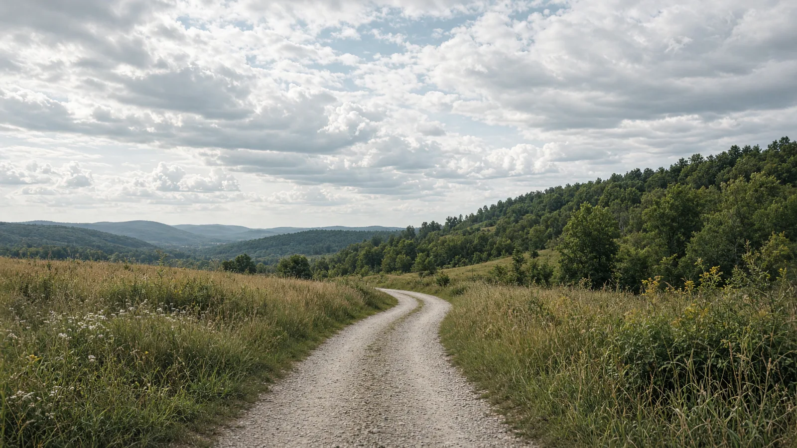Empty outdoor trail landscape in Saline County, Illinois