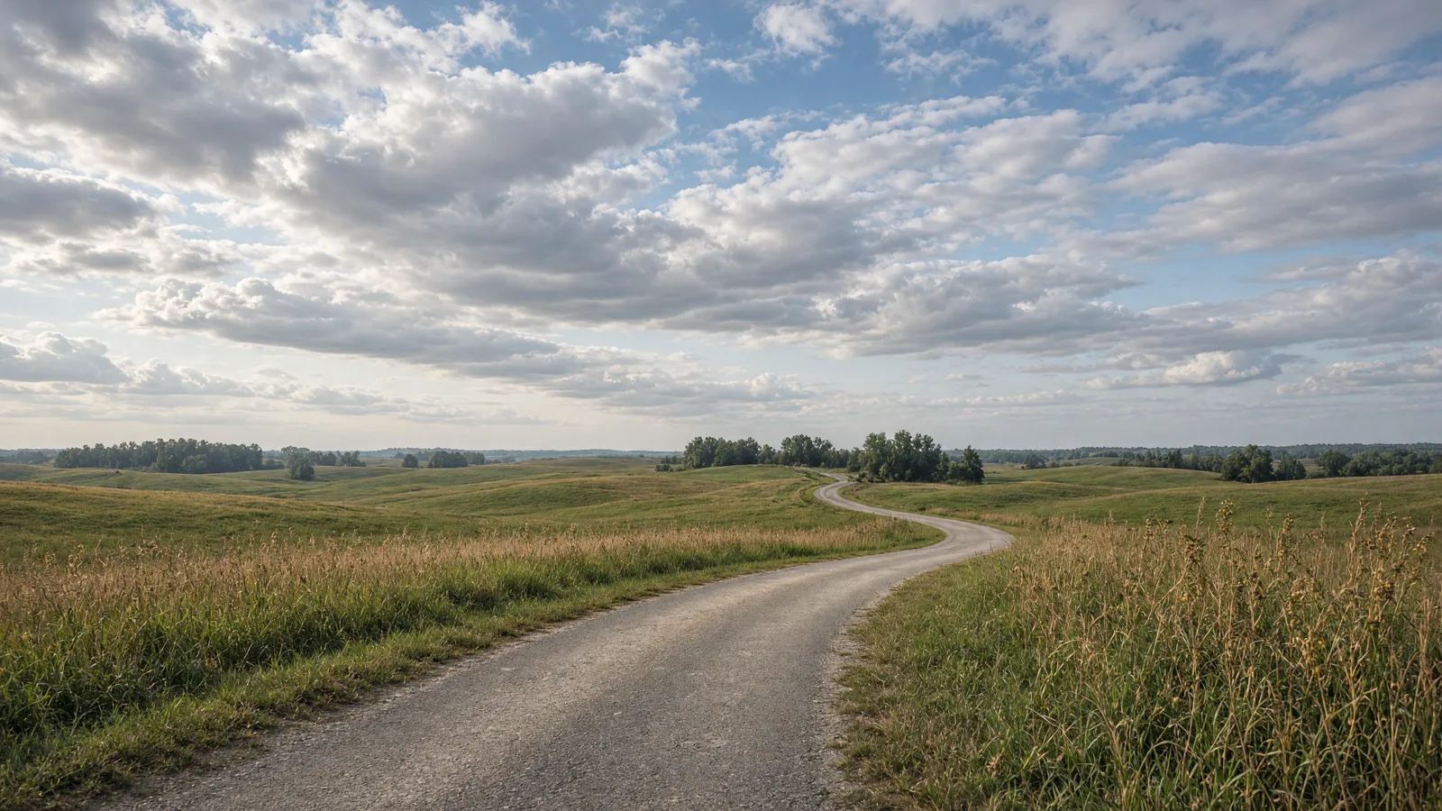Empty outdoor trail landscape in Sangamon County, Illinois