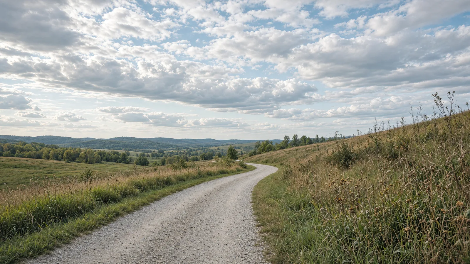 Empty outdoor trail landscape in Shelby County, Illinois