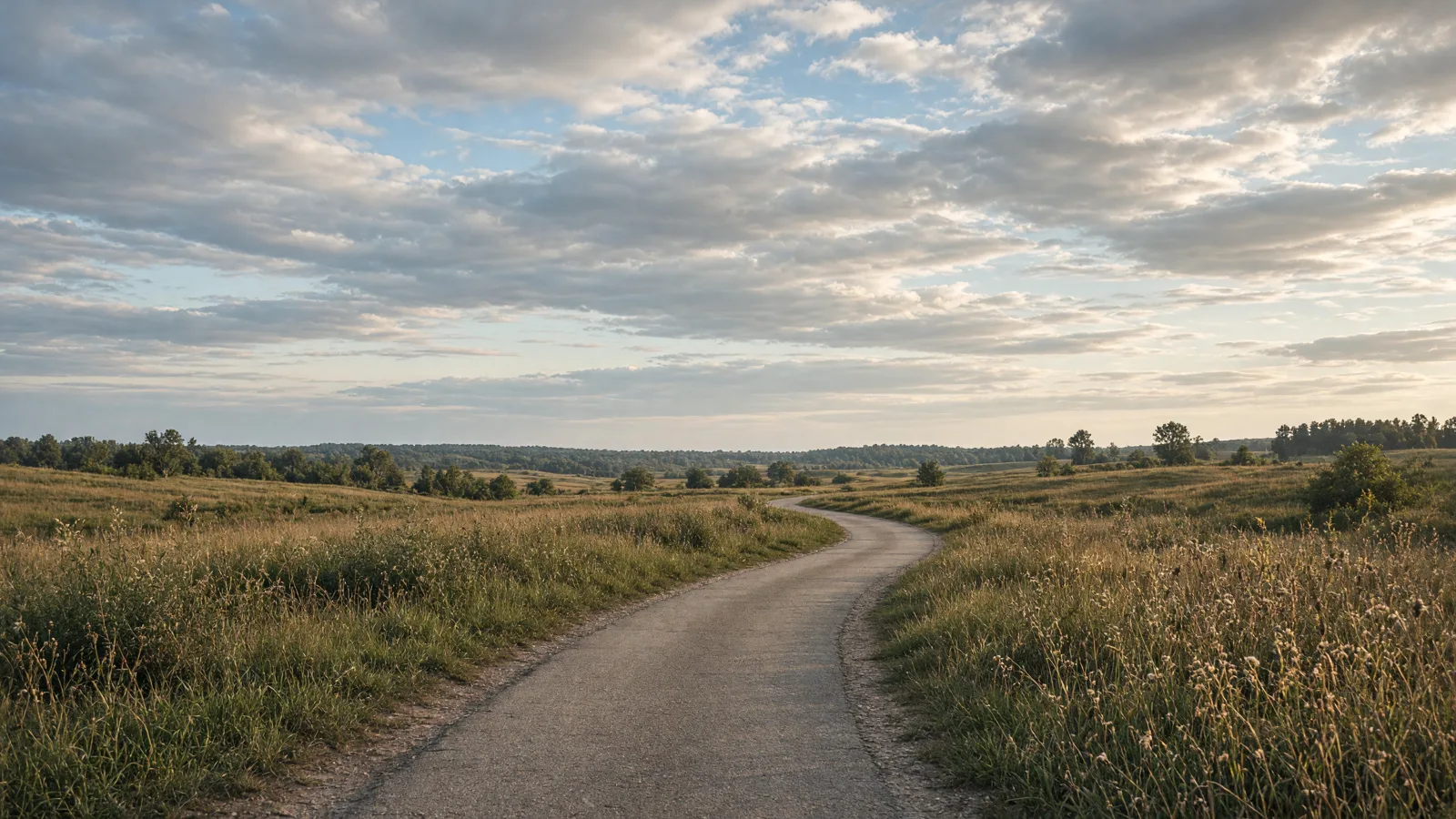 Empty outdoor trail landscape in St Clair County, Illinois