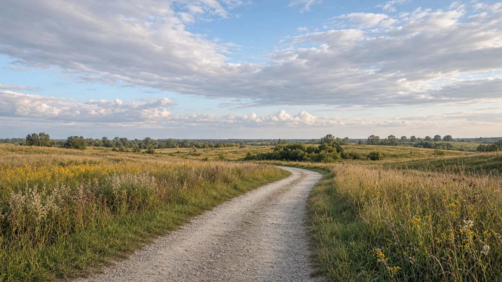 Empty outdoor trail landscape in Will County, Illinois