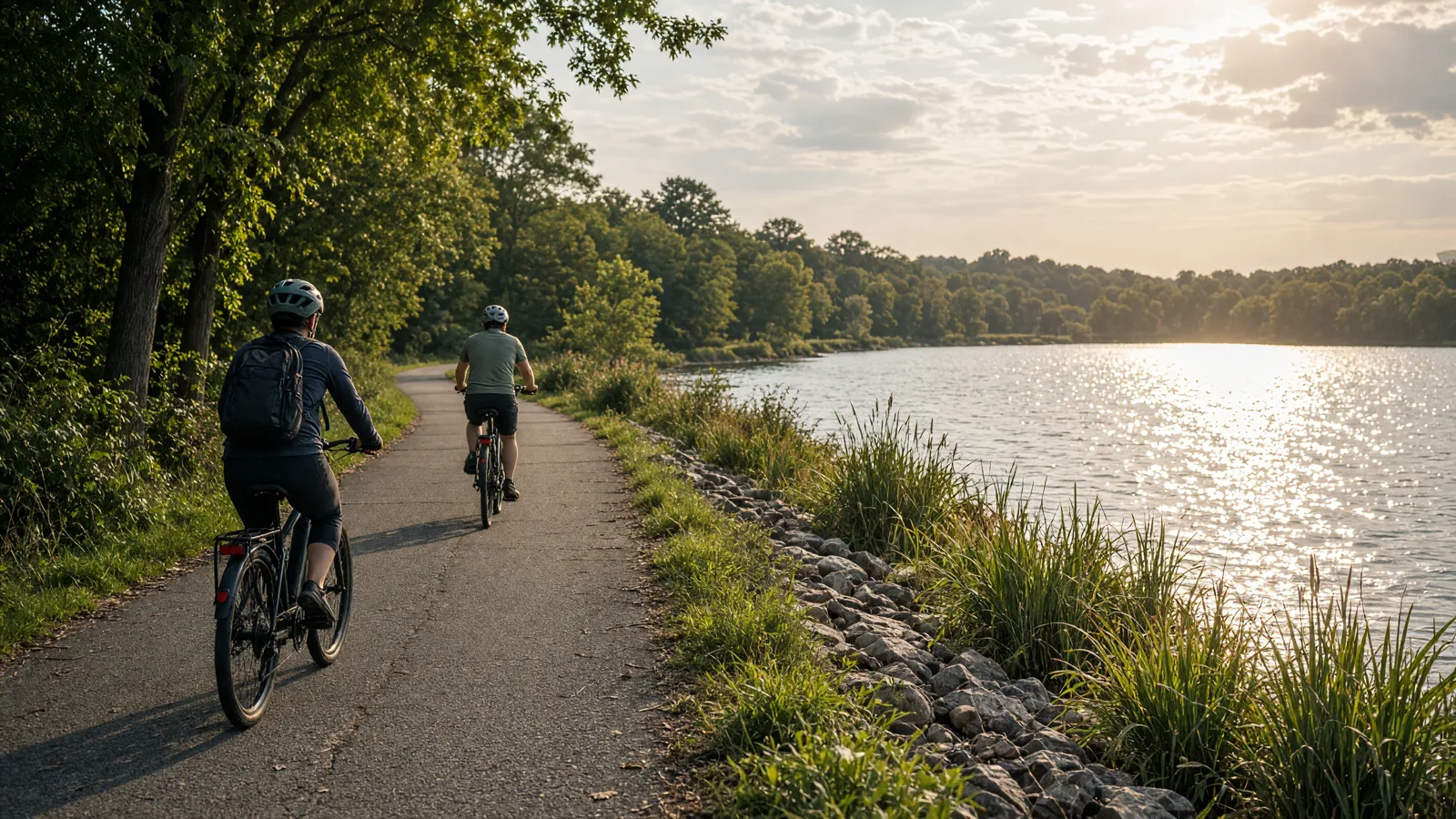 Empty outdoor trail landscape in Delaware County, Indiana