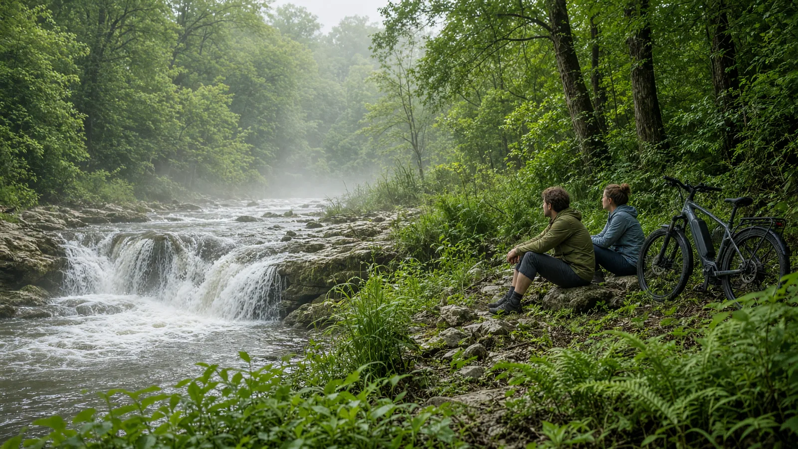 Empty outdoor trail landscape in Elkhart County, Indiana