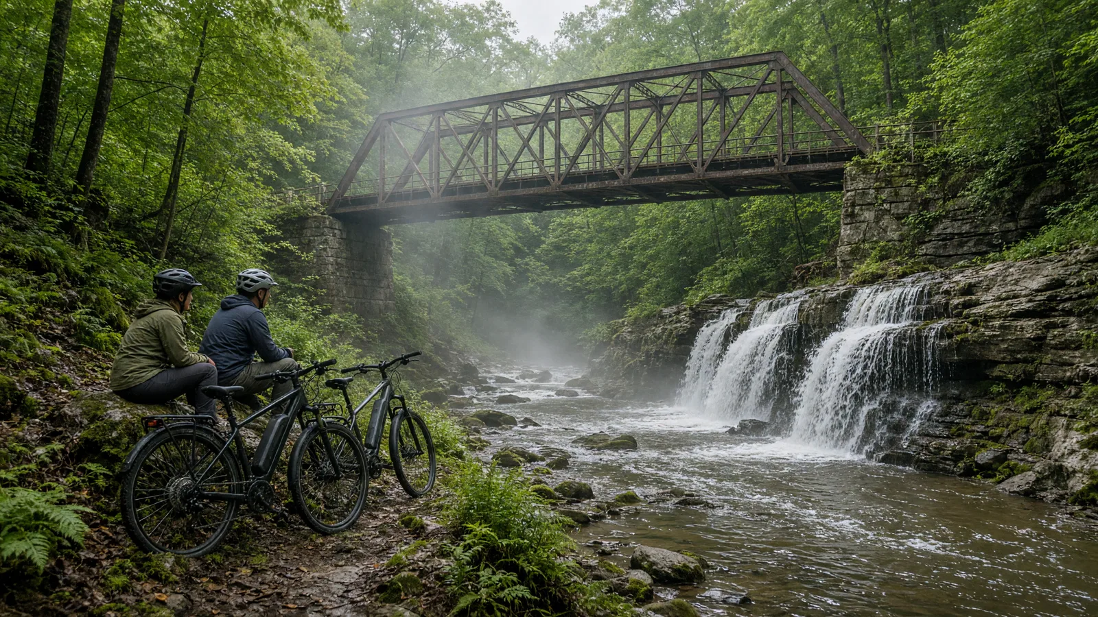 Scene in Jackson County, Indiana — waterfall hike