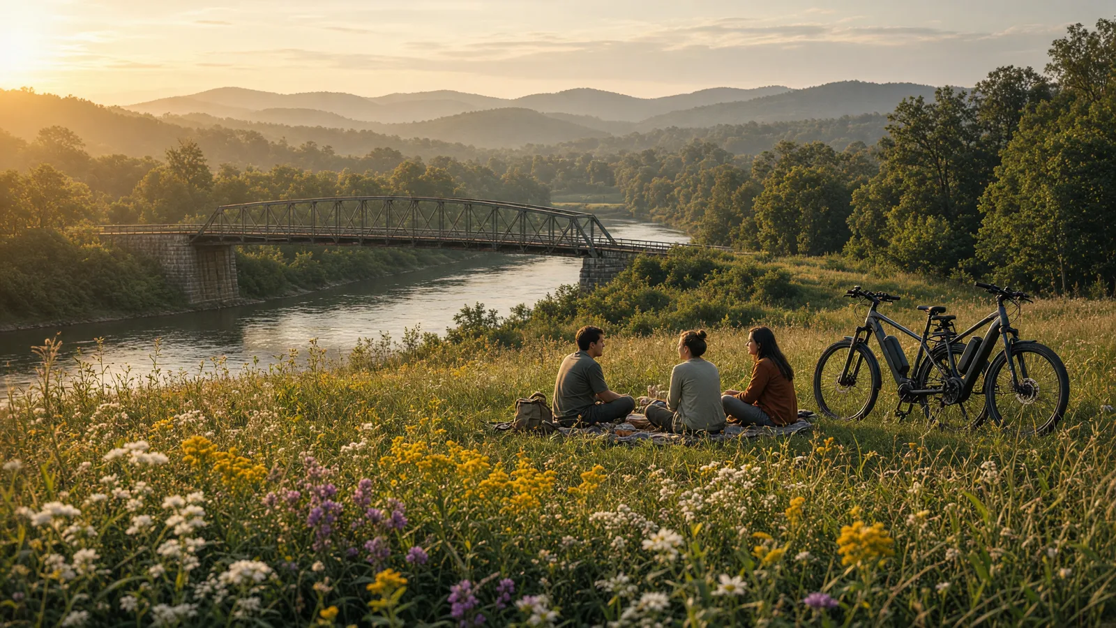 Scene in Knox County, Indiana — golden meadow