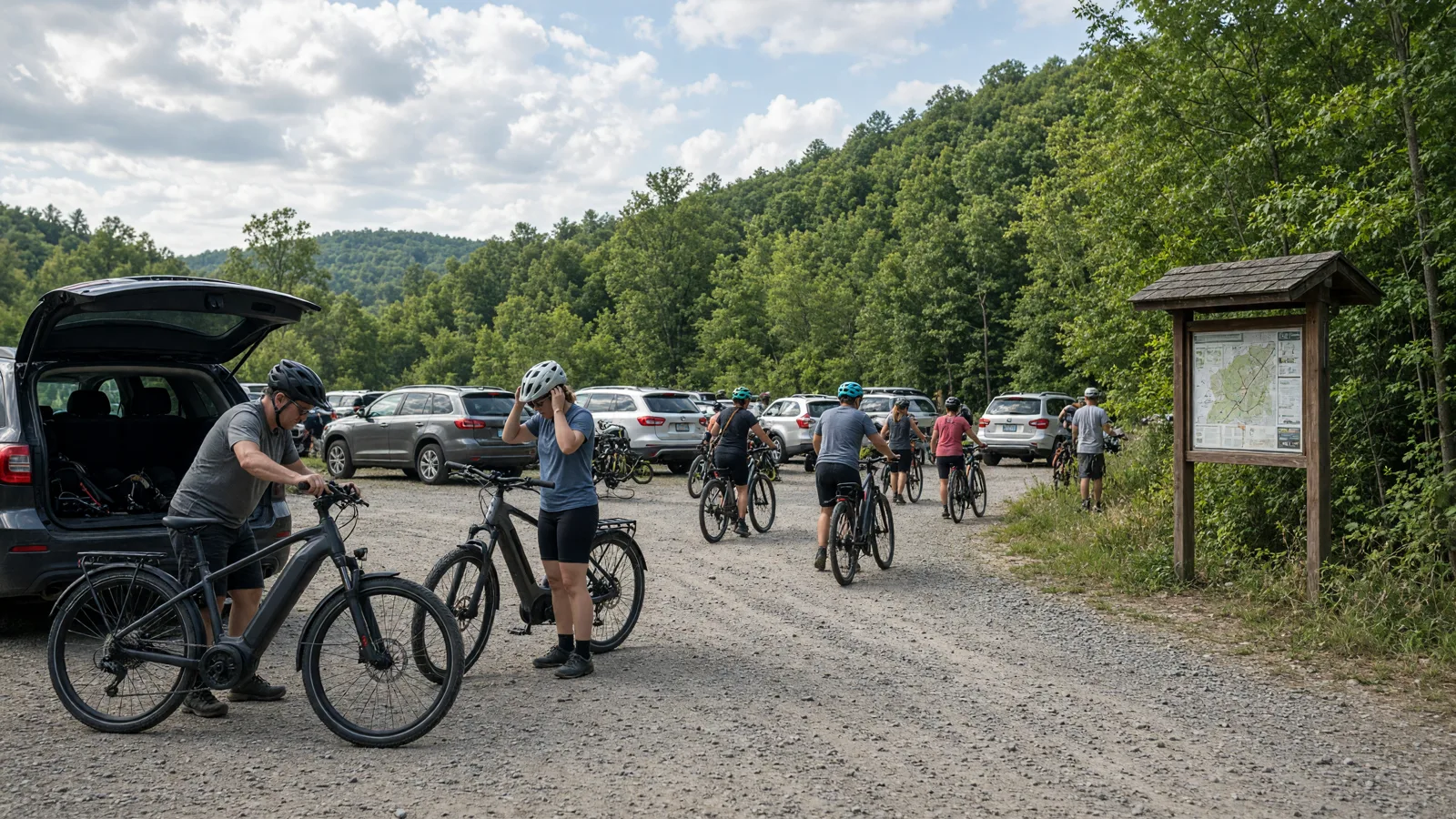 Scene in Lagrange County, Indiana — trailhead hub