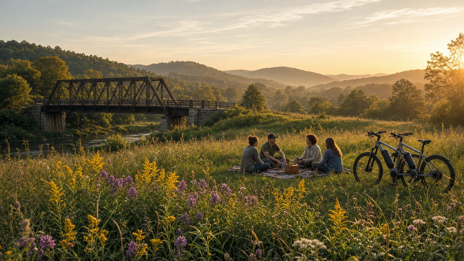 Scene in Montgomery County, Indiana — golden meadow