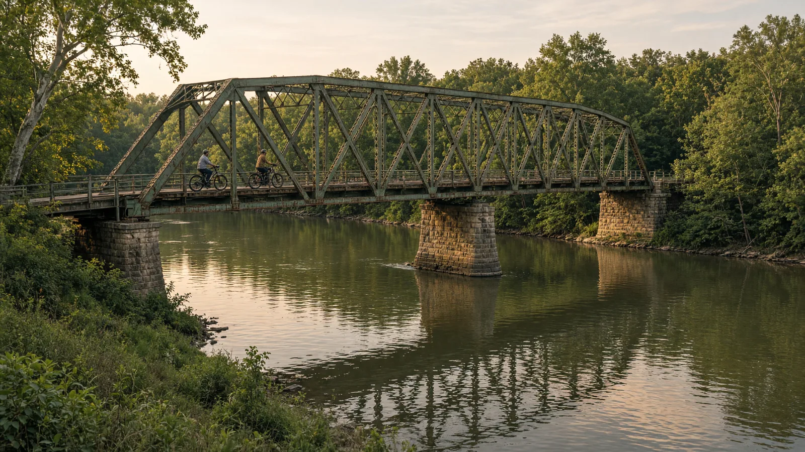 Scene in Parke County, Indiana — bridge crossing
