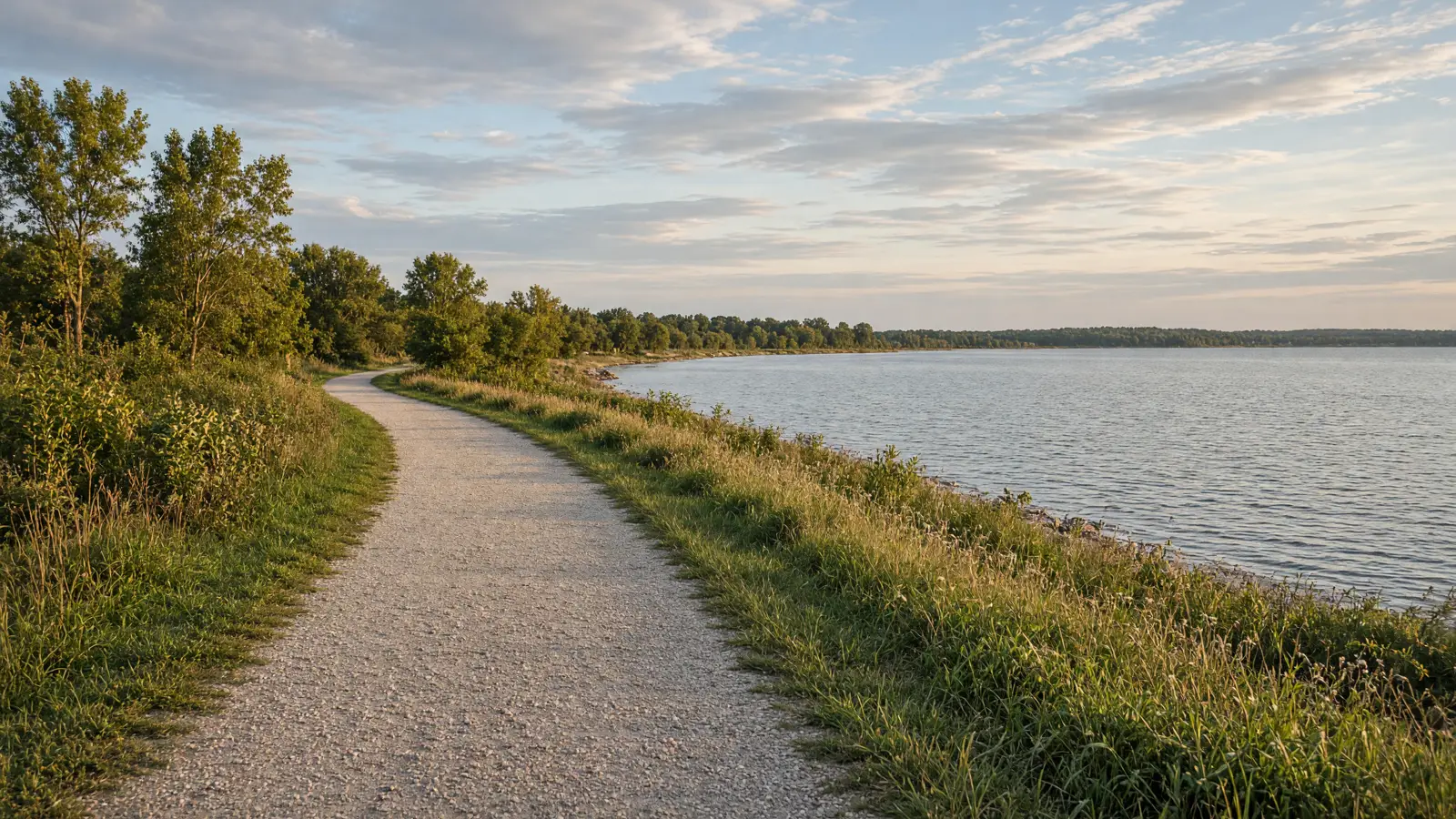 Empty outdoor trail landscape in Polk County, Iowa