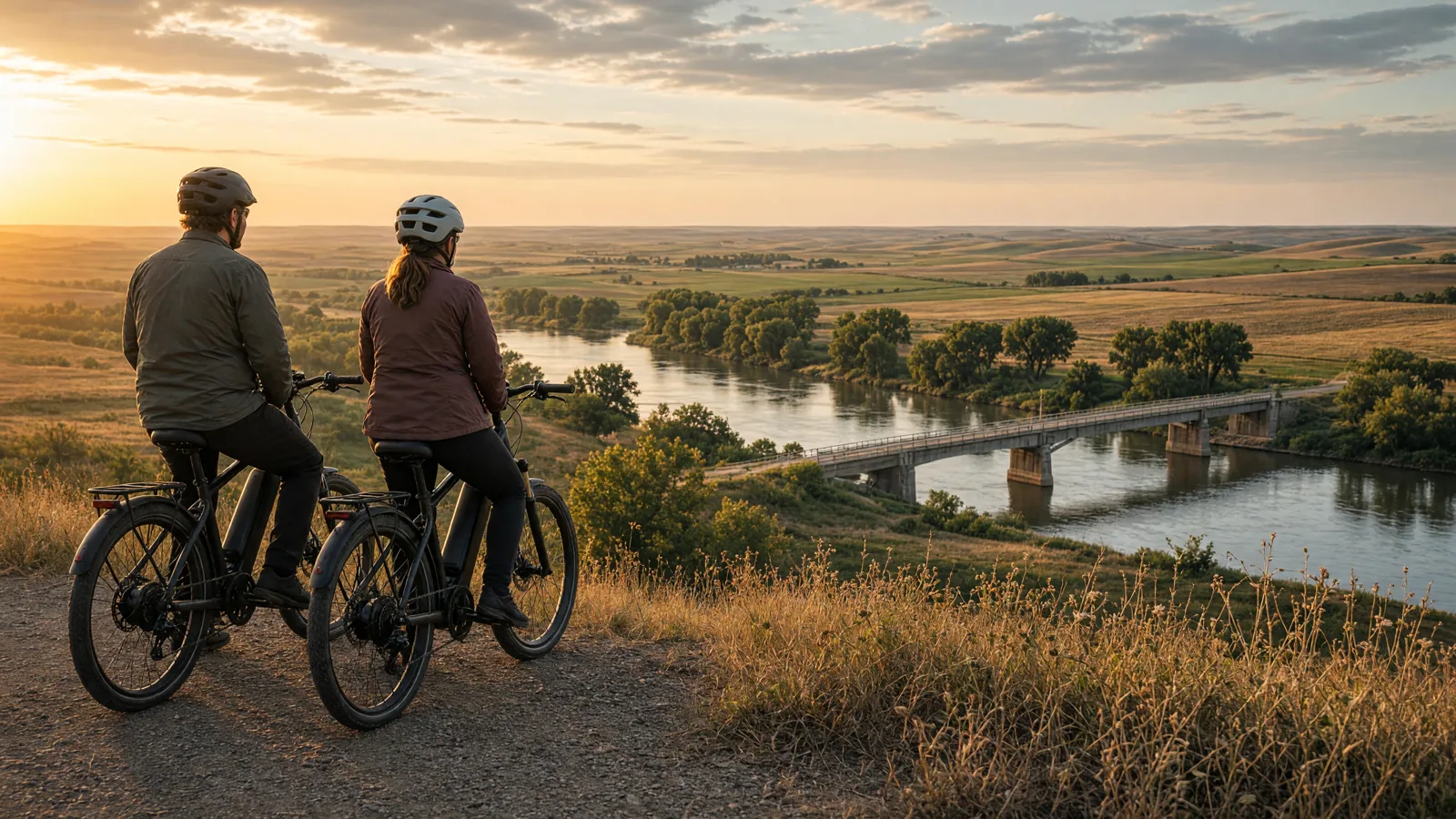Scene in Barton County, Kansas, ebike overlook