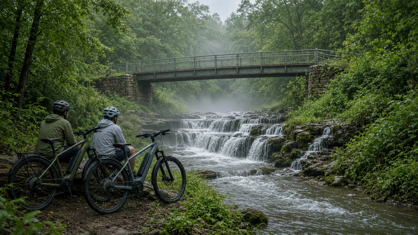 Scene in Coffey County, Kansas, waterfall hike