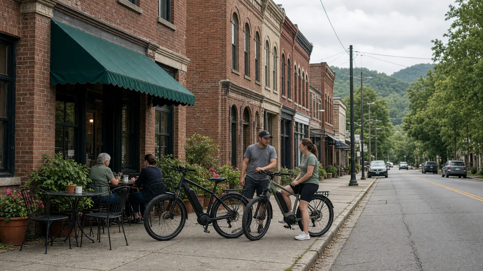 Scene in Adair County, Kentucky — downtown main
