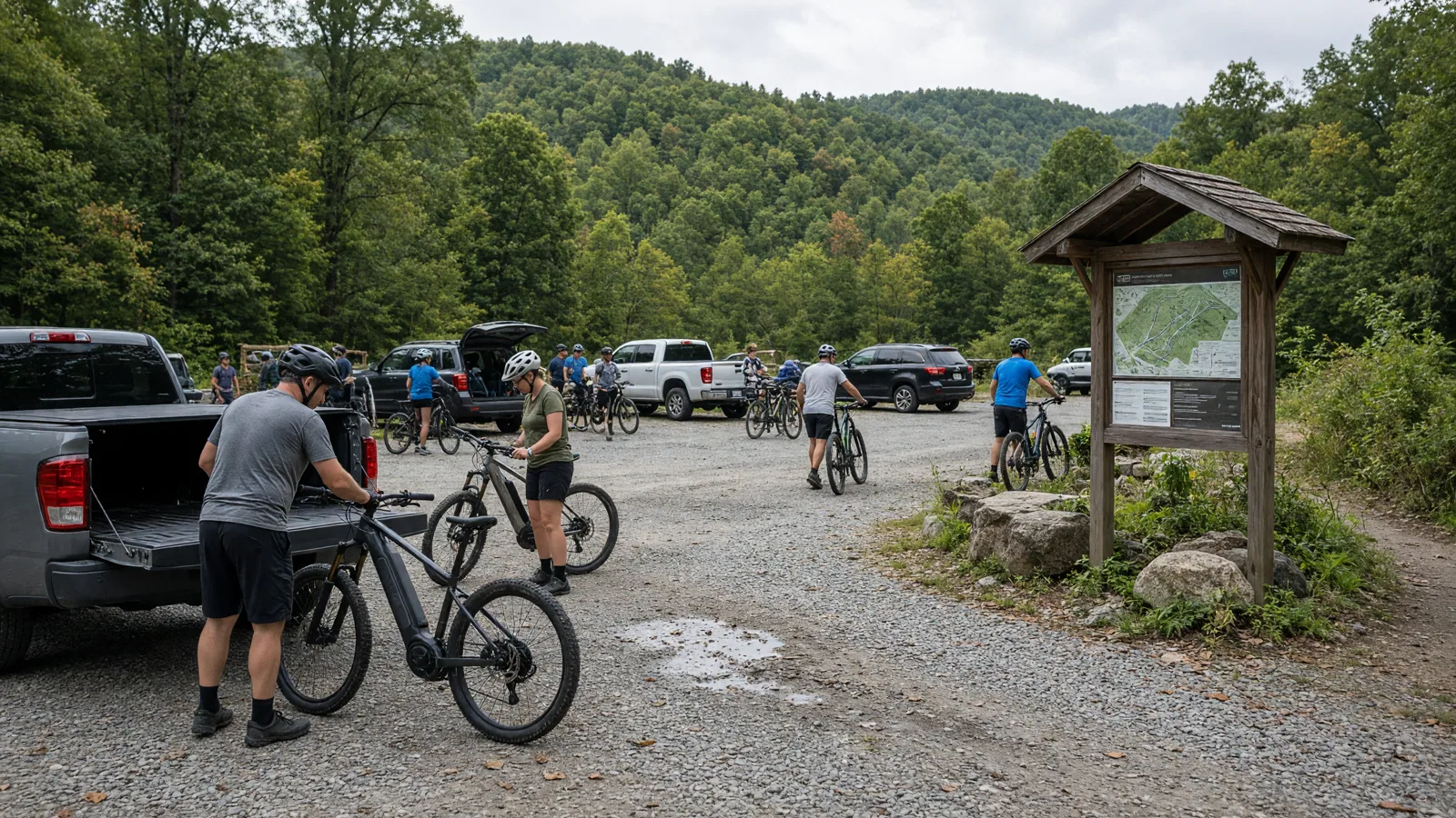 Scene in Ballard County, Kentucky — trailhead hub