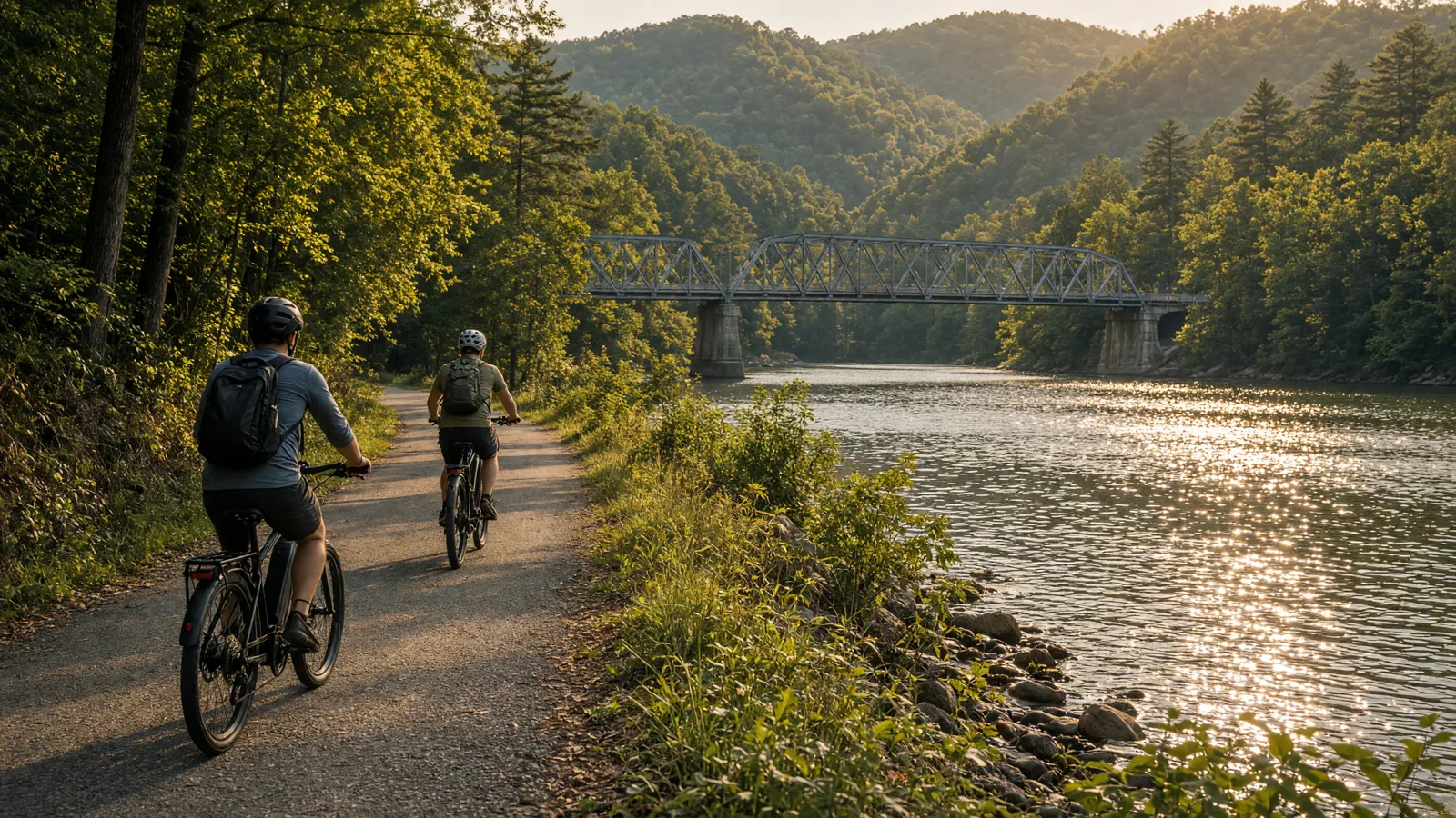 Scene in Floyd County, Kentucky — lakeside ride
