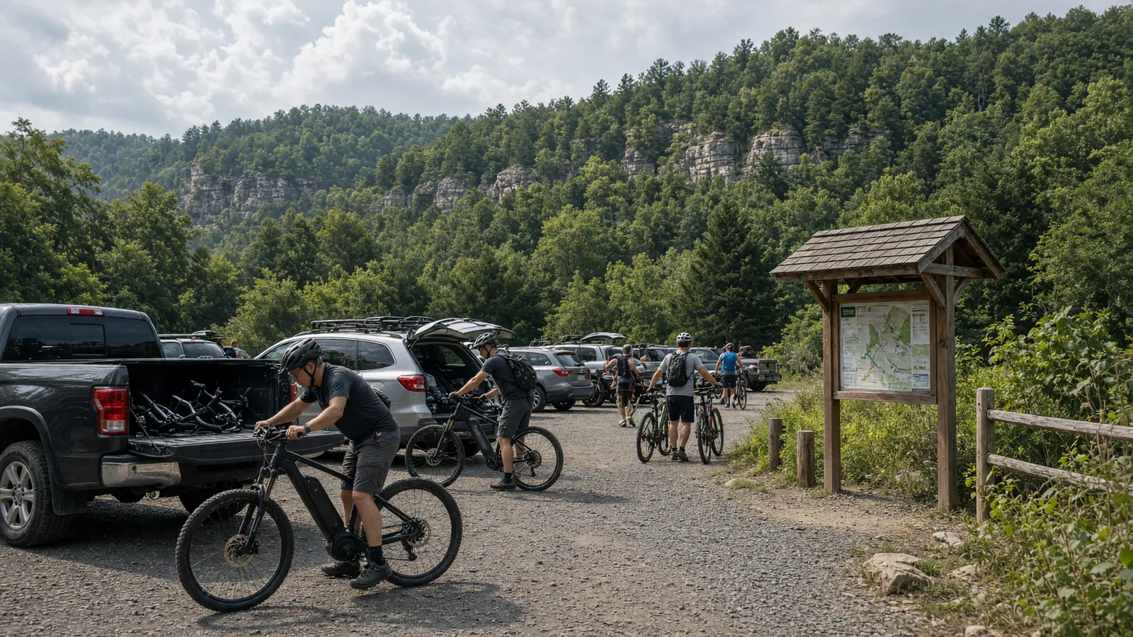 Scene in Franklin County, Kentucky — trailhead hub