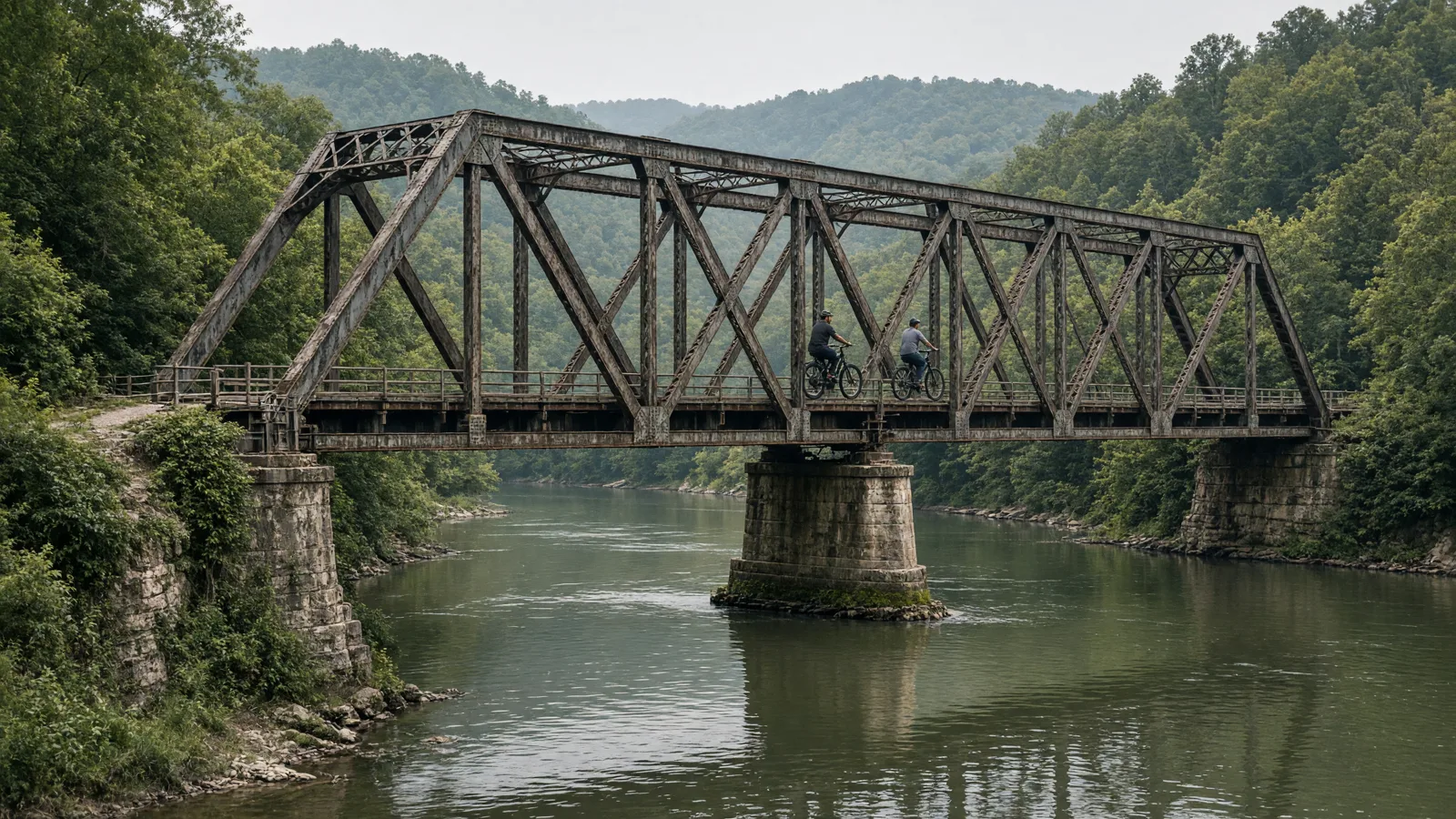 Scene in Green County, Kentucky — bridge crossing