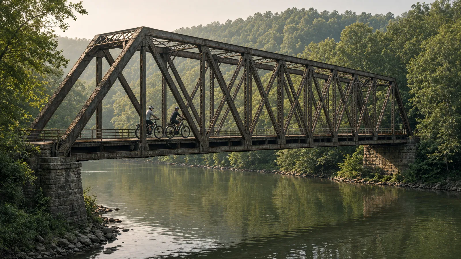 Scene in Greenup County, Kentucky — bridge crossing