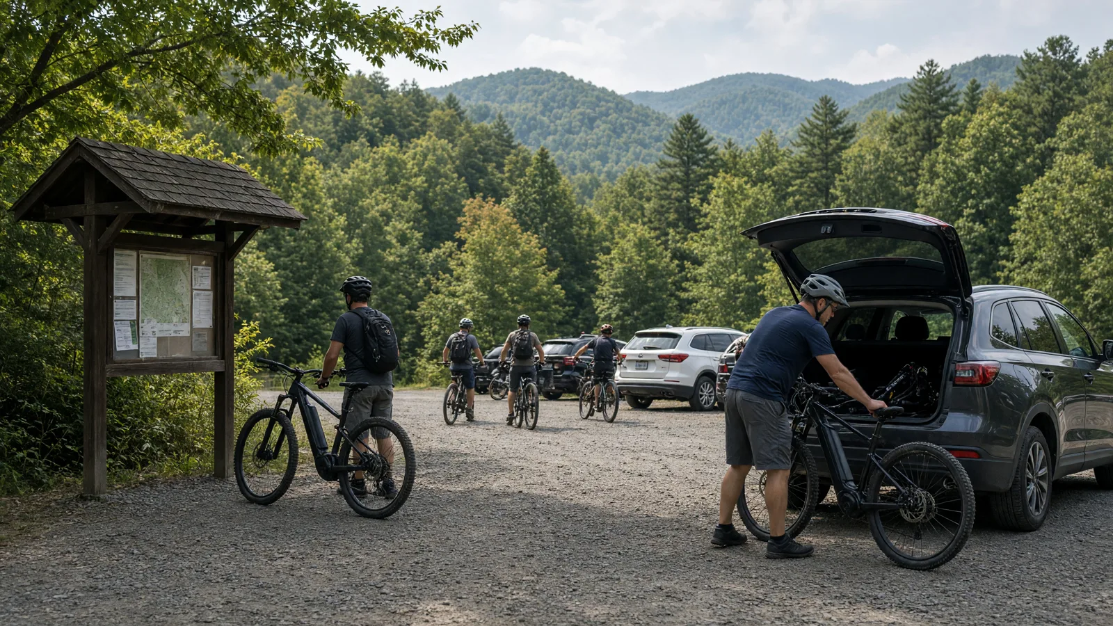 Scene in Laurel County, Kentucky — trailhead hub