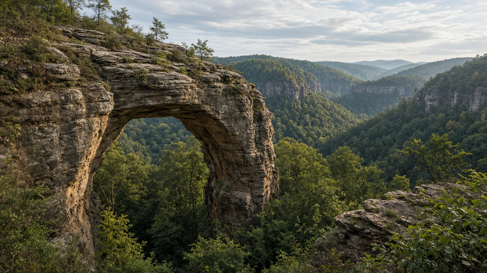 Red River Gorge sandstone cliffs and forest, Kentucky