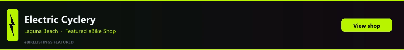 Featured local eBike shop banner: Electric Cyclery