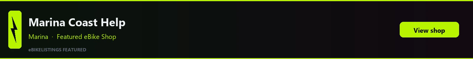 Featured local eBike shop banner: Marina Coastal Bike Help