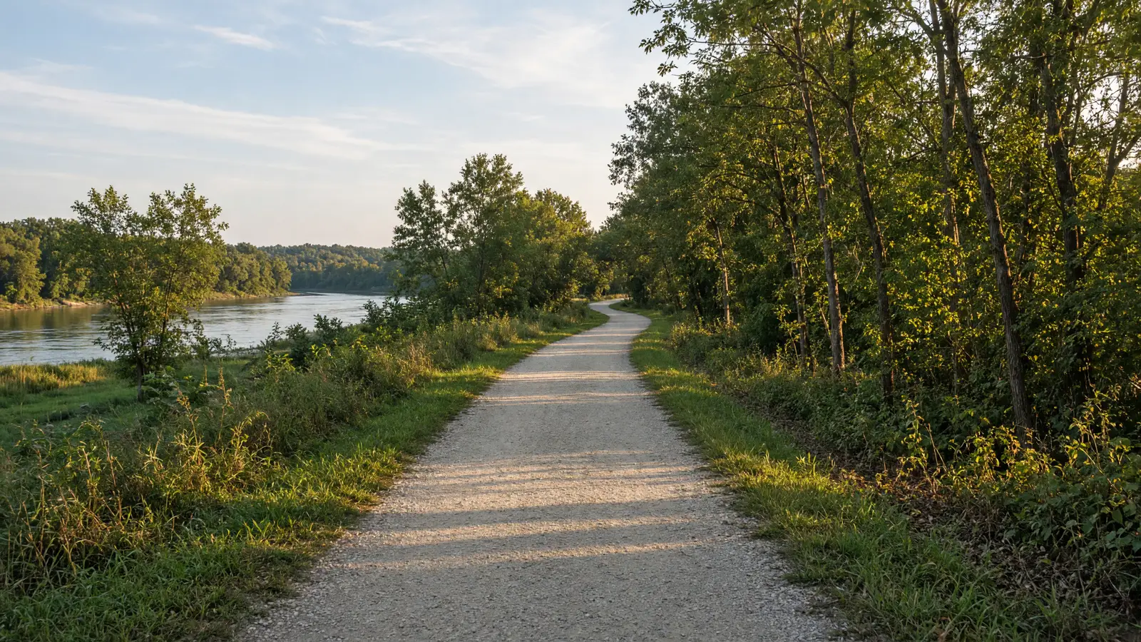 Empty outdoor trail landscape in Kent County, Michigan